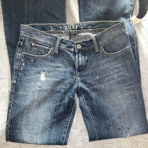 Y2K Vintage Roxy Women's Distressed Denim Jeans